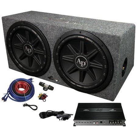 AUDIOPIPEMAP Audiopipemap APSB12212PX 12 in. Dual Subwoofer Enclosure Bass Package APSB12212PX